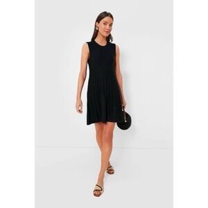 POMANDER PLACE TUCKERNUCK Sleeveless Ribbed Knit Adi Dress Black Sz Medium